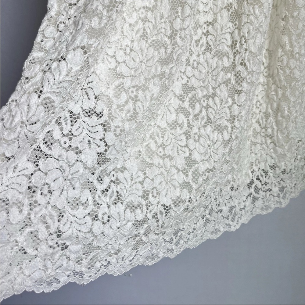 Maeve Anthropologie Dress Sz S Anastasia Cream Lace Ruffled Smock Whimsical READ - Picture 9 of 16